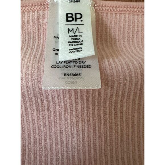 BP Women's Peach Ribbed Halter Tank Top Size M/L Casual Spring - Picture 4 of 6